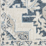 Nourison Geneva Blue/Grey 2'2" x 7'6" Area Rug, Traditional, French Country, Easy Cleaning, Non Shedding, Bed Room, Living Room, Dining Room, Kitchen, (8' x Runner)