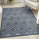 Nourison Versatile Indoor/Outdoor Navy Blue 5' x 7' Area Rug, Easy Cleaning, Non Shedding, Bed Room, Living Room, Dining Room, Deck, Backyard, Patio, High Traffic Area (5x7)