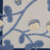 Nourison Aloha Indoor/Outdoor Blue/Grey 3'6" x 5'6" Area Rug, Easy Clean, Non Shedding, Bed Room, Living Room, Dining Room, Backyard, Deck, Patio (4x6)