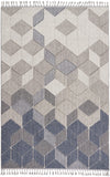 Nourison Elwood Grey/Slate 4' x 6'2" Area -rug, Modern, Geometric, Gradient, Easy -cleaning, Non Shedding, Bed Room, Living Room, Dining Room, Kitchen, (4' x 6')
