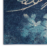 Nourison TRA08 Tranquil Floral Contemporary Navy/Pink Area Rug 4' X 6', 4 ft x 6 ft