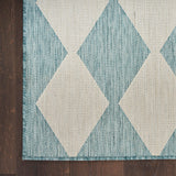 Nourison Positano Indoor/Outdoor Aqua 5' x 7' Area Rug, Easy Cleaning, Non Shedding, Bed Room, Living Room, Dining Room, Backyard, Deck, Patio (5x7)