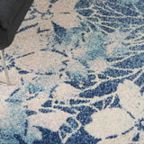 Nourison TRA08 Tranquil Floral Contemporary Navy/Pink Area Rug 4' X 6', 4 ft x 6 ft