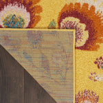 Nourison Allur Floral Yellow Multicolor 5'3" x 7'3" Area -rug, Easy -cleaning, Non Shedding, Bed Room, Living Room, Dining Room, Kitchen (5x7)