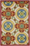 Nourison Aloha Indoor/Outdoor Red/Multi 2'8" x 4' Area Rug, Easy Cleaning, Non Shedding, Bed Room, Living Room, Dining Room, Backyard, Deck, Patio, High-traffic Areas (2x4)