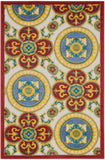 Nourison Aloha Indoor/Outdoor Red/Multi 2'8" x 4' Area Rug, Easy Cleaning, Non Shedding, Bed Room, Living Room, Dining Room, Backyard, Deck, Patio, High-traffic Areas (2x4)