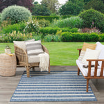Nourison Positano Indoor/Outdoor Navy Ivory 4' x 6' Area -Rug, Easy -Cleaning, Non Shedding, Bed Room, Living Room, Dining Room, Deck, Backyard, Patio (4x6)