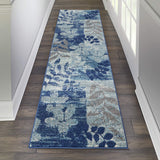 Nourison TRA01 Tranquil Modern Distressed Navy/Light Blue Area Rug Runner 2'3" X 7'3"