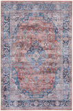Nourison Brilliance Machine Washable Traditional Vintage Blue/Multi 4' x 6' Area -Rug, Easy -Cleaning, Non Shedding, Bed Room, Living Room, Dining Room, Kitchen (4x6)