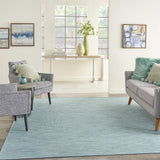 Nourison Positano 5' x 7' Aqua Fabric Modern Area Rug (5' x 7')