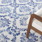 Nourison Whimsicle Damask Ivory Navy 7' x 10' Area Rug, Easy Cleaning, Non Shedding, Bed Room, Living Room, Dining Room, Kitchen (7x10)