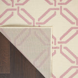 Nourison Jubilant Trellis Ivory/Pink 4' x 6' Area -Rug, Easy -Cleaning, Non Shedding, Bed Room, Living Room, Dining Room, Kitchen (4x6)