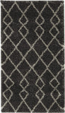 Nourison Geometric Shag Moroccan Charcoal 2'2" x 3'9" Area -Rug, Easy -Cleaning, Non Shedding, Bed Room, Living Room, Dining Room, Kitchen (2x4)