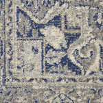 Nourison Tranquil Persian Grey/Navy 2' x 4' Area -Rug, Easy -Cleaning, Non Shedding, Bed Room, Living Room, Dining Room, Kitchen (2x4)