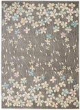 Nourison Tranquil Floral Grey/Beige 4' x 6' Area Rug, Easy Cleaning, Non Shedding, Bed Room, Living Room, Dining Room, Kitchen (4x6)
