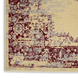 Nourison Grafix Cream/Red 5'3'' x 7'3'' Traditional Area-Rug, Modern, Easy-Cleaning, Non Shedding, Bed Room, Living Room, Dining Room, Kitchen (5x7)