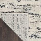 Nourison Textured Contemporary Abstract Ivory Blue 2'2" x 7'6" Area -Rug, Easy -Cleaning, Non Shedding, Bed Room, Living Room, Dining Room, Kitchen (2x8)