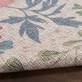 Nourison Washables Floral Cream Multicolor 4' x 6' Area -Rug, Easy -Cleaning, Non Shedding, Bed Room, Living Room, Dining Room, Kitchen (4x6)