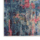 Nourison Celestial Blue/Yellow 2'2" x 3'9" Area Rug, Contemporary, Abstract, Easy Cleaning, Non Shedding, Bed Room, Living Room, Dining Room, Kitchen, (2' x 4')