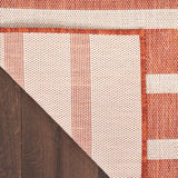 Nourison Positano 5' x 7' Terracotta Striped Indoor/Outdoor Area Rug, Easy Cleaning, Non Shedding, Bedroom, Living Room, Dining Room, Deck, Backyard, Patio