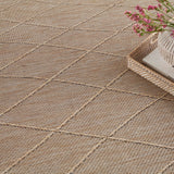 Nourison Practical Solutions Indoor/Outdoor Natural 4' x 6' Area Rug, Easy Cleaning, Non Shedding, Bed Room, Living Room, Dining Room, Backyard, Deck, Patio (4x6)