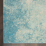Nourison Passion Navy/Light Blue 6'7'' x 9'6'' Area-Rug, Modern, Abstract, Easy-Cleaning, Non Shedding, Bed Room, Living Room, Dining Room, Kitchen, (7' x 10')