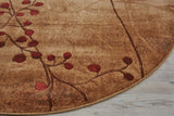 Nourison Somerset Latte Round Area Rug, 3-Feet 6-Inches by 3-Feet 6-Inches (3'6" x 3'6")