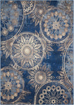 Nourison Somerset Geometric Denim 2' x 5'9" Area Rug, Easy Clean, Non Shedding, Bed Room, Living Room, Dining Room, Kitchen (2x6)