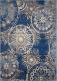Nourison Somerset Geometric Denim 2' x 5'9" Area Rug, Easy Clean, Non Shedding, Bed Room, Living Room, Dining Room, Kitchen (2x6)