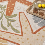 Nourison Aloha Indoor/Outdoor Ivory Multicolor 3'6" x 5'6" Area -Rug, Easy -Cleaning, Non Shedding, Bed Room, Living Room, Dining Room, Backyard, Deck, Patio (4x6)