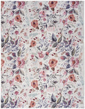 Nourison Washables Floral Ivory Pink 5'2" x 7' Area -rug, Easy -cleaning, Non Shedding, Bed Room, Living Room, Dining Room, Kitchen (5x7)