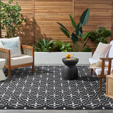 Nourison Essentials Outdoor Black Ivory 5' x 7' Area Rug, Easy Cleaning, Non Shedding, Bed Room, Living Room, Dining Room, Deck, Backyard, Patio (5x7)
