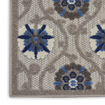 Nourison Aloha Indoor/Outdoor Grey/Blue 2'3" x 8' Area Rug, Easy Cleaning, Non Shedding, Bed Room, Living Room, Dining Room, Deck, Backyard, Patio (2x8)