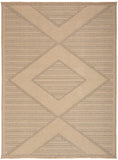 Nourison Washable Jute Geometric Natural Beige 3'11" x 5'11" Area Rug, Easy Clean, Non Shedding, Bed Room, Living Room, Dining Room, Kitchen (4x6)