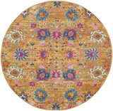 Nourison Passion Sunburst 5'3" x Round Area Rug, Boho, Moroccan, Bed Room, Living Room, Dining Room, Kitchen, Easy Cleaning, Non Shedding, (5' Round)