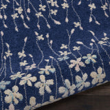 Nourison Tranquil Floral Navy 2'3" x 7'3" Area Rug, Easy Cleaning, Non Shedding, Bed Room, Living Room, Dining Room, Kitchen (2x7)