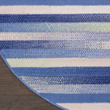 Nourison Whimsicle Abstract Blue Multicolor 8' x Round Area Rug, Easy Cleaning, Non Shedding, Bed Room, Living Room, Dining Room, Kitchen (8 Round)