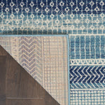 Nourison Passion Bohemian Navy Blue 2'2" x 7'6" Area Rug, Easy Clean, Non Shedding, Bed Room, Living Room, Dining Room, Kitchen (2x8)