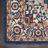Nourison Passion Traditional Blue/Multicolor 5'3" x 7'3" Area -Rug, Easy -Cleaning, Non Shedding, Bed Room, Living Room, Dining Room, Kitchen (5x7)