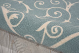 Nourison Home & Garden Indoor-Outdoor Light Blue 4'3" x 6'3" Area Rug, Easy Clean, Non Shedding, Bed Room, Living Room, Dining Room, Kitchen (4x6)