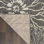 Nourison Passion Charcoal/Blue 6'7" x 9'6" Area Rug, Floral, Farmhouse, Easy Cleaning, Non Shedding, Bed Room, Living Room, Dining Room, Kitchen, (7' x 10')