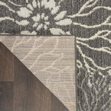 Nourison Passion Charcoal/Blue 6'7" x 9'6" Area Rug, Floral, Farmhouse, Easy Cleaning, Non Shedding, Bed Room, Living Room, Dining Room, Kitchen, (7' x 10')