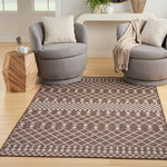 Nourison Positano 4' x 6' Indoor/Outdoor Area Rug, Brown, Modern, Geometric Pattern, Easy Cleaning, Non Shedding, Bedroom, Living Room, Dining Room, Deck, Backyard, Patio