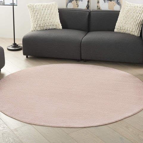 Nourison Essentials 6' x Round Pink Fabric Outdoor Area Rug (6' Round)