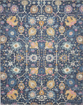 Nourison Passion Navy 6'7" x 9'6" Area Rug, Boho, Moroccan, Bed Room, Living Room, Dining Room, Kitchen, Easy Cleaning, Non Shedding, (7' x 10')