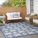 Nourison Aloha Indoor/Outdoor Blue 3'6" x 5'6" Area Rug, Easy Cleaning, Non Shedding, Bed Room, Living Room, Dining Room, Kitchen (4x6)