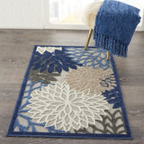 Nourison Aloha 2'8" x 4' Blue/Multicolor Outdoor Indoor/Outdoor Rug