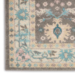 Nourison Tranquil Persian Grey/Pink 4' x 6' Area-Rug, Easy-Cleaning, Non Shedding, Bed Room, Living Room, Dining Room, Kitchen (4x6)