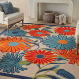Nourison Aloha Indoor/Outdoor Multicolor 3'6" x 5'6" Area Rug, Easy Cleaning, Non Shedding, Bed Room, Living Room, Dining Room, Kitchen (4x6)