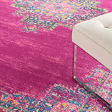 Nourison Passion Fuchsia 12' x 18' Area Rug, Boho, Traditional, Easy Clean, Non Shedding, Bed Room, Living Room, Hallway (12x18)